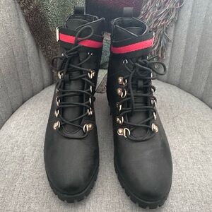 Black combat boots